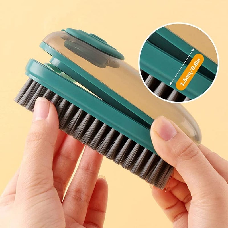 Leeonz Leeonz Automatic Liquid Addition Shoe Cleaning Brush, Fillable Laundry Brush Kitchen Shoes Press Add Liquid, Household Dishwashing Brush Soft-Haired Laundry Cleaning Brush (Green) - Image 5