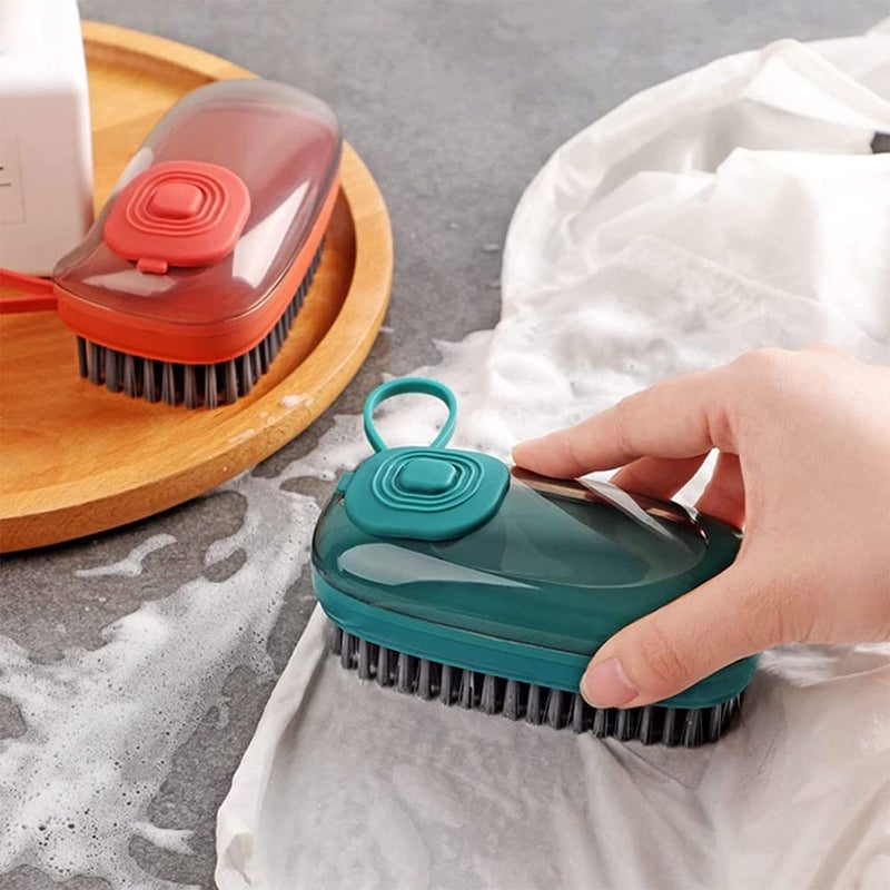 Leeonz Leeonz Automatic Liquid Addition Shoe Cleaning Brush, Fillable Laundry Brush Kitchen Shoes Press Add Liquid, Household Dishwashing Brush Soft-Haired Laundry Cleaning Brush (Green) - Image 3