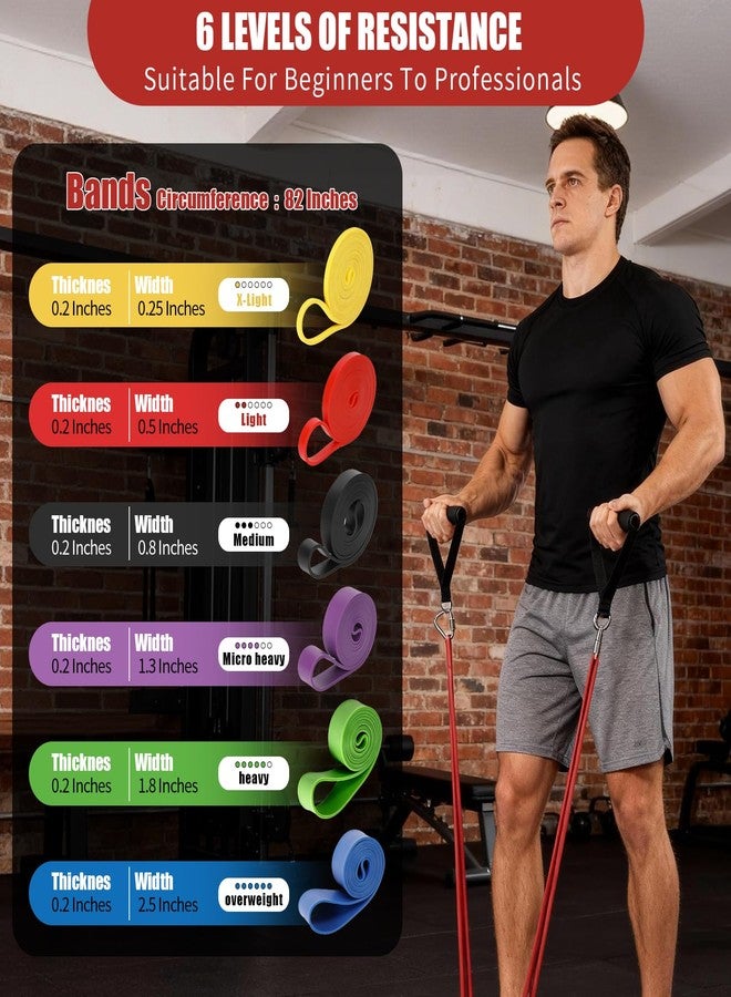Nexora Resistance Bands Set, 5 Pack 8-125 lbs Natural Rubber Exercise Bands with Door Anchor Soft Handles Storage Bag, Heavy Duty Workout Bands for Men Women Home Gym Yoga Pilates Physical Therapy - Image 3