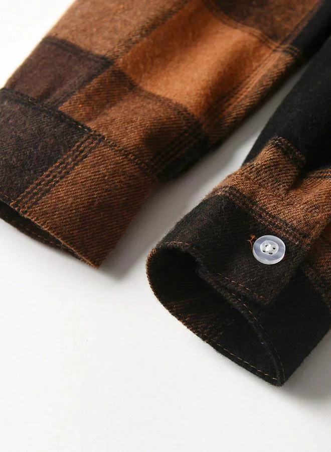 تايك تو قميص بطبعة مربعات وتفاصيل أزرار