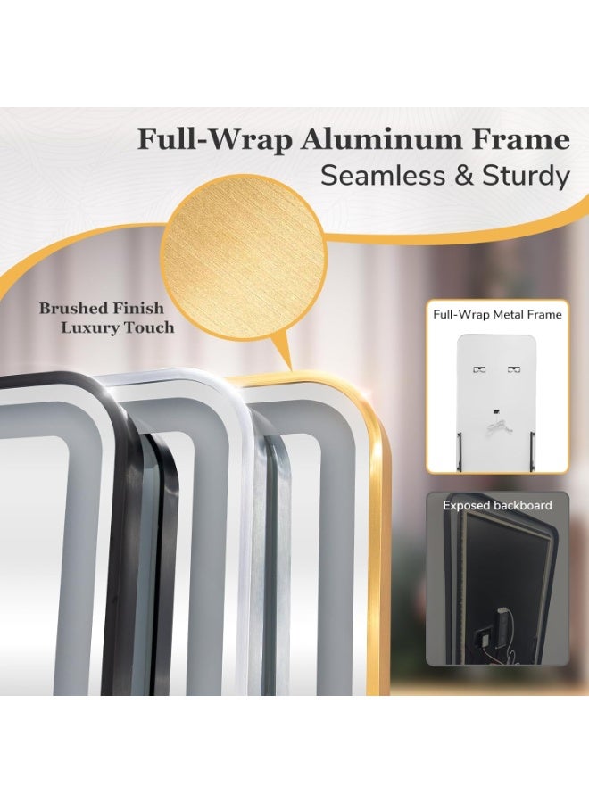 Y&D Full Length Mirror with Lights 160 x 50 cm LED Floor Standing Rectangular Mirror Adjustable Brightness & Color Modern Style for Living Room - Image 4