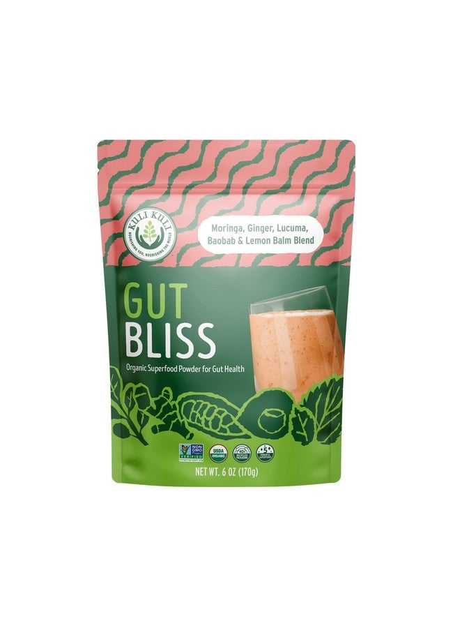 Kuli Kuli Gut Bliss Superfood Powder [6 oz] - Powerful Blend of Organic Moringa, Baobab, Lucuma, Ginger and Lemon Balm - Promote Digestion, Soothe the Stomach and Boost Gut Health - Image 1