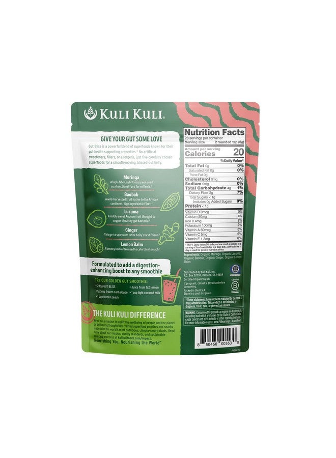 Kuli Kuli Gut Bliss Superfood Powder [6 oz] - Powerful Blend of Organic Moringa, Baobab, Lucuma, Ginger and Lemon Balm - Promote Digestion, Soothe the Stomach and Boost Gut Health - Image 2