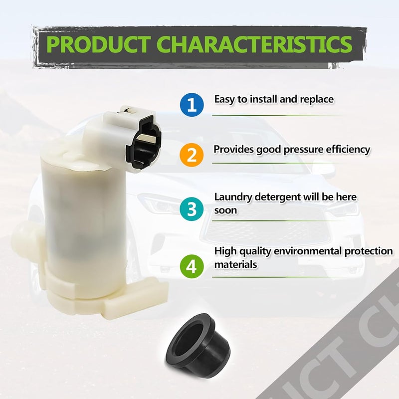 NOTISH Windshield Washer Motor Pump with Grommet - Image 3
