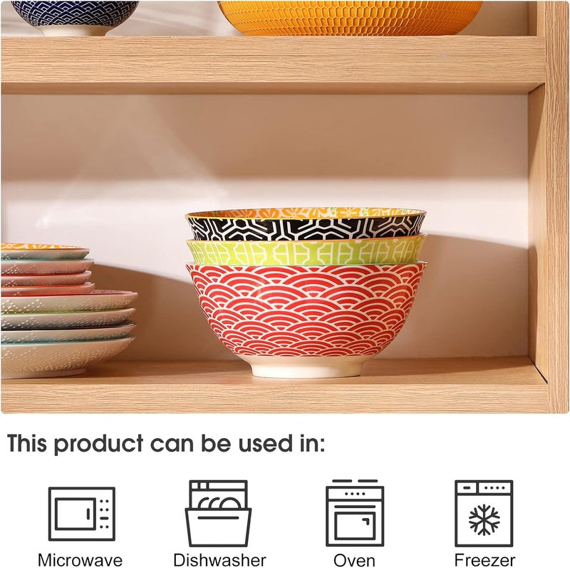 Metahom Salad Soup Bowls Large Serving Bowls for Pho Pasta Rarmen 48 Oz Stackable Ceramic Bowls for Kitchen Set of 3 Microwave  Dishwasher Safe - Image 5