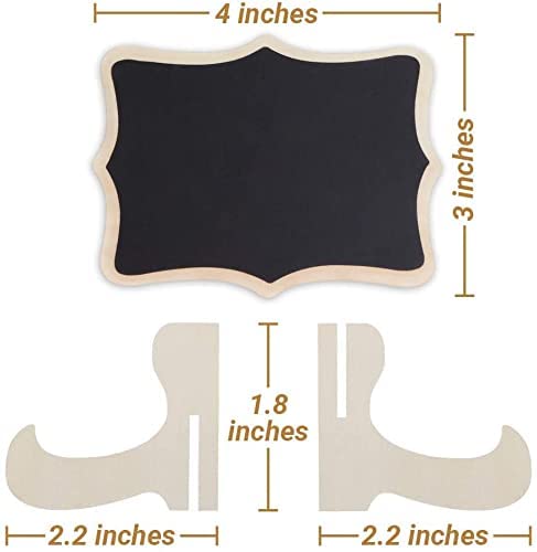 Cliths Pack of 20 Pcs Wooden Chalkboard, Framed Small Chalkboard Labels with Easel Stand, Wooden Blackboard for Table Numbers, Food Signs, Wedding Signs, Message Board.(Chalk are not Included) - Image 4