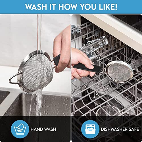 Kafoor Fine Mesh Strainer - 3.4 Inch Round Sieve - Tea Strainers for Loose Tea, Coffee Strainer, Food Strainer, Juice Strainer, and Much More! - Image 5