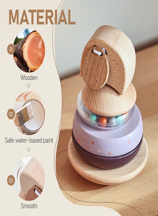 Children Stacking Shape Cylinder Wooden Toy - Image 2
