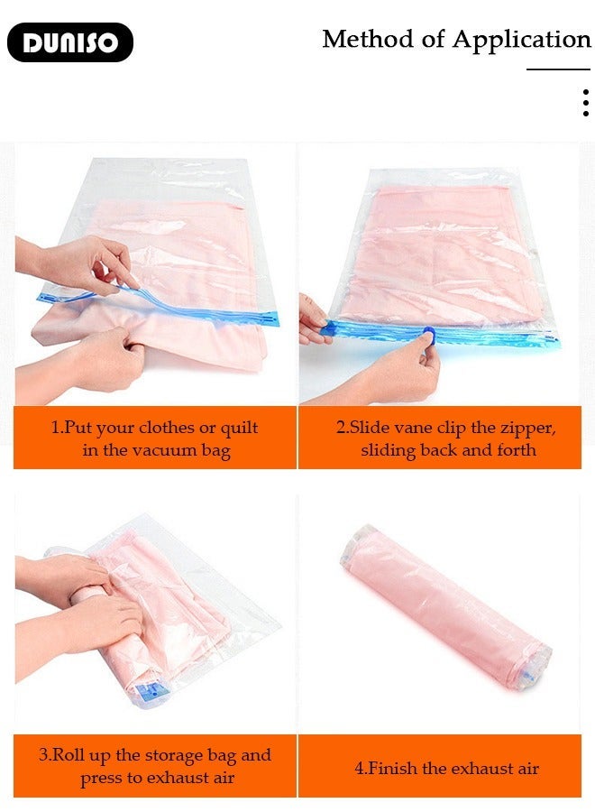 DUNISO Home Brand Vacuum Storage Bags- Pack of 10(40*60 cm) Reusable Compression Bags Space Saver for Packing, Clothes, Comforters, Blankets, No Pump Needed - Image 3