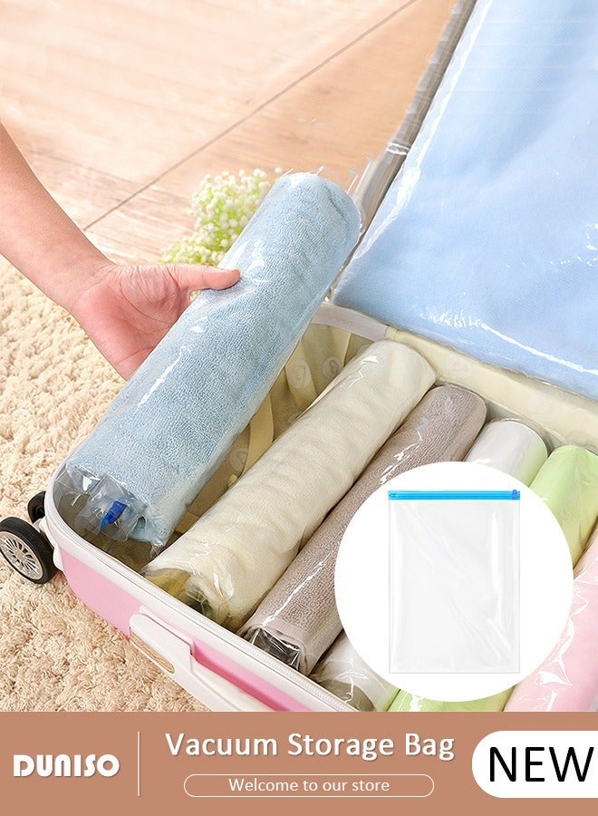 DUNISO Home Brand Vacuum Storage Bags- Pack of 10(40*60 cm) Reusable Compression Bags Space Saver for Packing, Clothes, Comforters, Blankets, No Pump Needed - Image 1