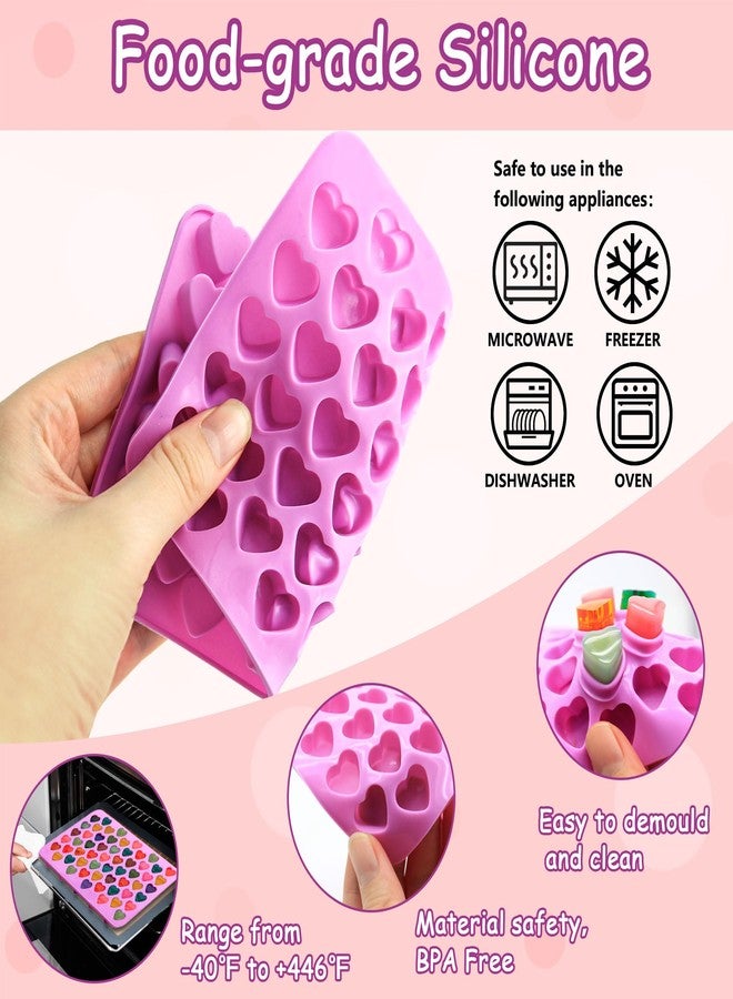 Dropower 3Pack Heart Silicone Candy Molds Mini Valentine Chocotale Baking Mold for Gummy, Wax Melts, Jelly, Ice Cube, Candle, Handmade Treats with 1Pc Dropper Purple - Image 3