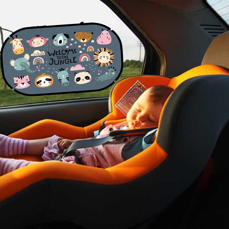 KASTWAVE Car Window Shade for Baby & Kids, Universal Fit Sunshade with UV Protection, 51 x 31 cm Foldable Sun Visor for Car Side/Rear Windows, Blocks Sun Glare & Heat (2 Pcs) - Image 3