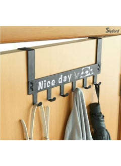 Slyford Slyford HeavyDuty Carbon Steel Nice Day Over Door Hook Removable Door Hook Towel Hanger Coat Scarf Cloths Hanger Multi Color Pack of 1  - Image 1