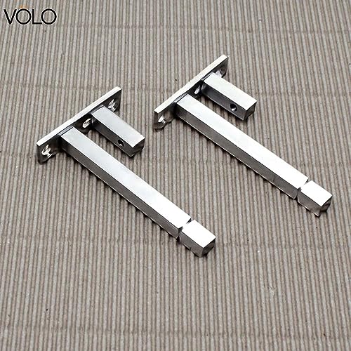 Volo Adjustable Stainless Steel F Type Glass Shelf Bracket Square for 6mm/ 8 mm/ 10mm/ 12mm Glass (4"- 100 mm, 2) - Image 4