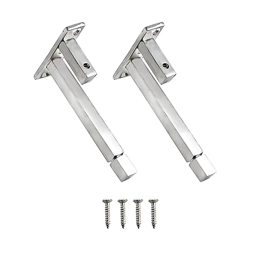 Volo Adjustable Stainless Steel F Type Glass Shelf Bracket Square for 6mm/ 8 mm/ 10mm/ 12mm Glass (4"- 100 mm, 2) - Image 1