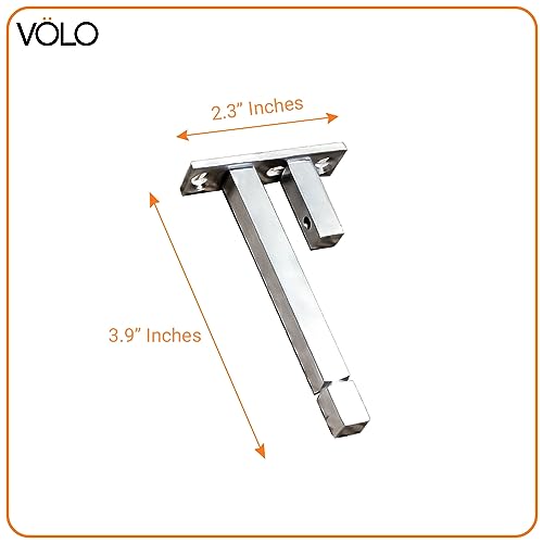 Volo Adjustable Stainless Steel F Type Glass Shelf Bracket Square for 6mm/ 8 mm/ 10mm/ 12mm Glass (4"- 100 mm, 2) - Image 2