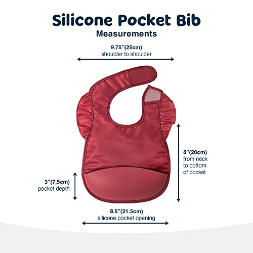 Tiny Twinkle Silicone Bibs for Babies 6-24 Months | Waterproof & Mess-Proof Feeding Bibs with Food Catcher Pocket | Baby Led Weaning, Toddler Essentials for Boys & Girls | Baby Shower - Image 5