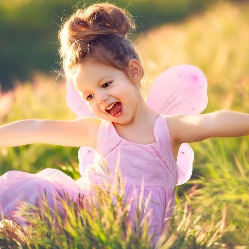 AK ANOLIHK Net Fairy Butterfly Wings Costume For Baby Girl (Fba Light Pink Wings) - Image 5