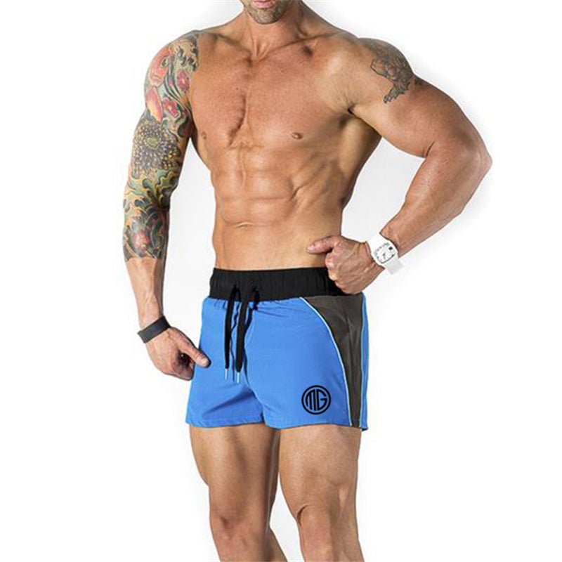 Generic Foreign Trade wish fitness shorts mens summer GYM thin quick-drying sports shorts outdoor running training pants Blue  - Image 1
