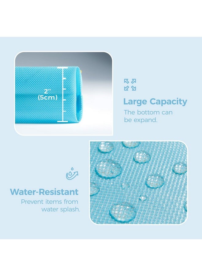 pack all Water-Resistant Material Zipper Pouch, Mesh Zipper Bag For Storage, Travel, Office (Small) (Blue)  - Image 4