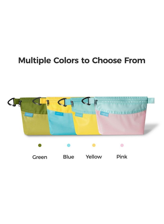 pack all Water-Resistant Material Zipper Pouch, Mesh Zipper Bag For Storage, Travel, Office (Small) (Blue)  - Image 2
