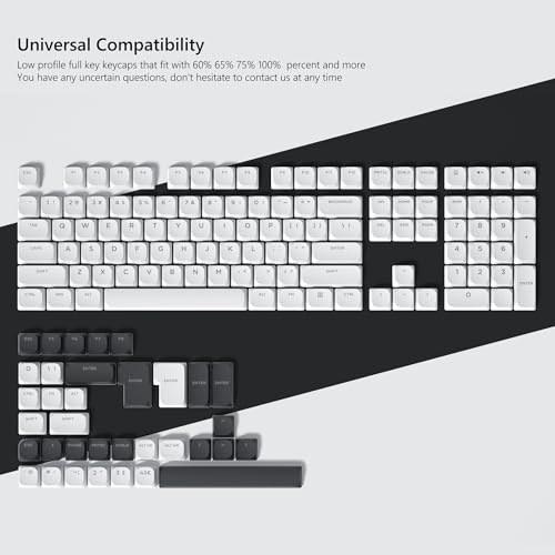 Womier Keycaps, Low Profile Keycaps, Shine Through Custom PBT Keyboard Key caps for 60% 65% 75% 80% 100% Cherry Gateron MX Switches Mechanical Keyboard,White Backlight - Image 5