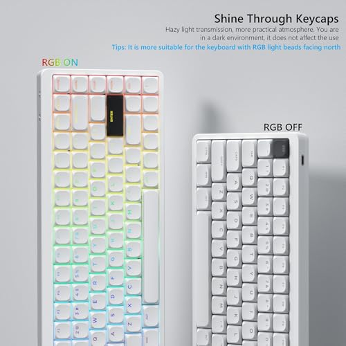 Womier Keycaps, Low Profile Keycaps, Shine Through Custom PBT Keyboard Key caps for 60% 65% 75% 80% 100% Cherry Gateron MX Switches Mechanical Keyboard,White Backlight - Image 4