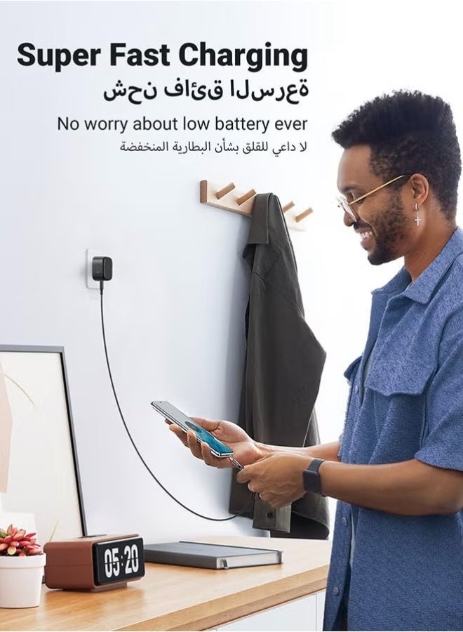 شاحن سامسونج فائق السرعة PD 25W مع قابس Type C وكابل USB C بطول 2 متر محول شحن سريع لتوصيل الطاقة لهواتف سامسونج جالاكسي S23 S23+ S23 ألترا S22 S22 ألترا S22 بلس A13 A33 - Image 5