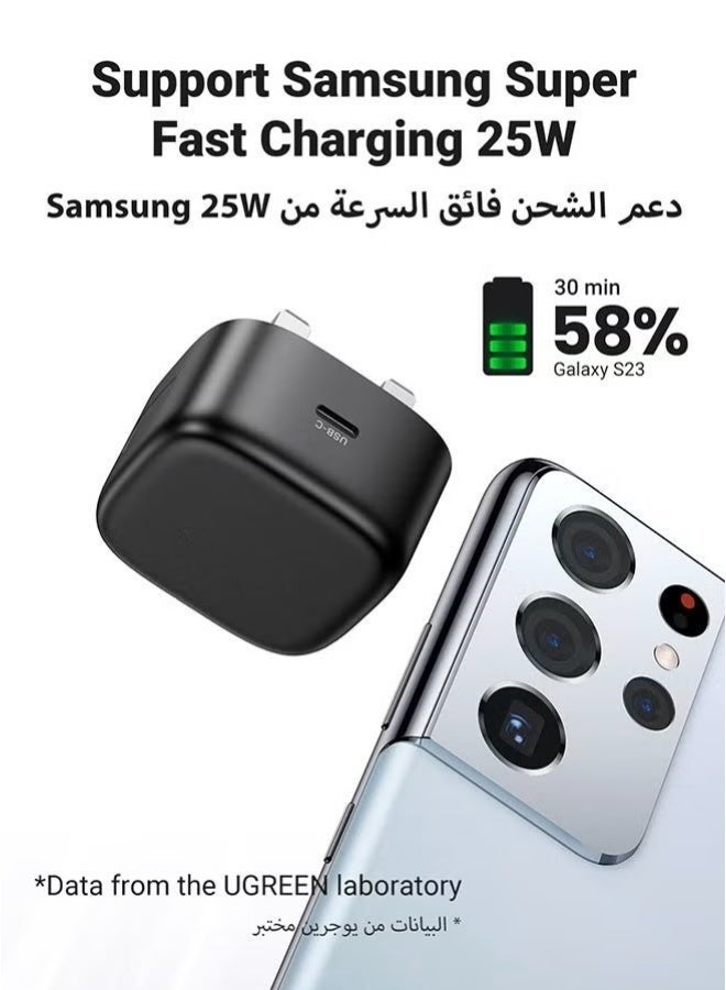 شاحن سامسونج فائق السرعة PD 25W مع قابس Type C وكابل USB C بطول 2 متر محول شحن سريع لتوصيل الطاقة لهواتف سامسونج جالاكسي S23 S23+ S23 ألترا S22 S22 ألترا S22 بلس A13 A33 - Image 3