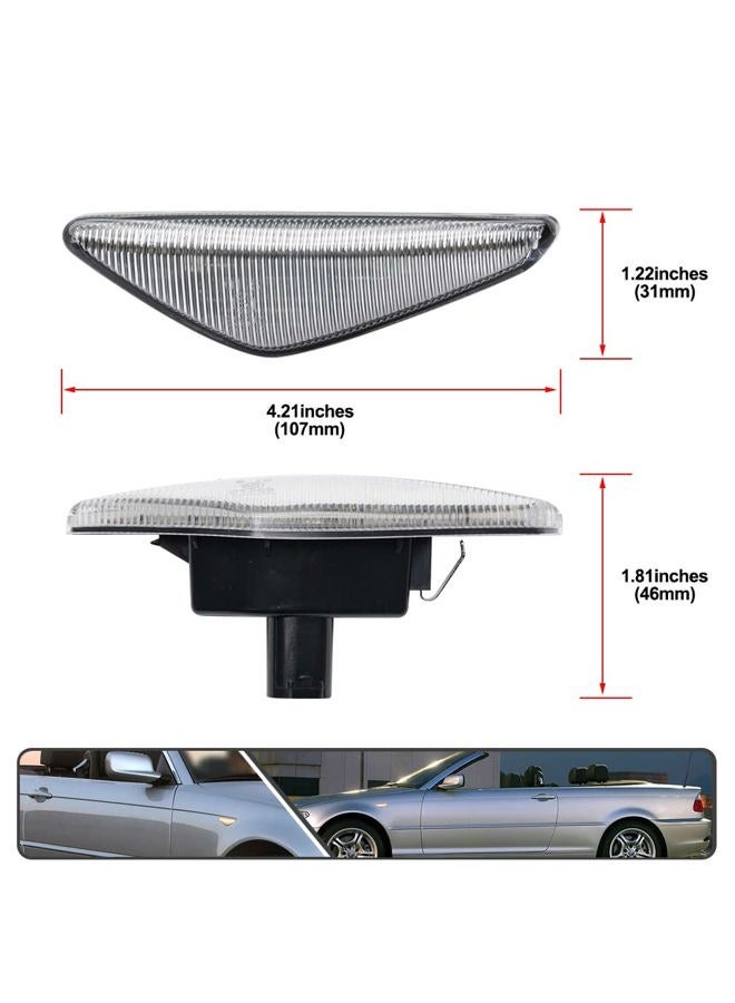 Mingrui test 2Pcs Dynamic Blink Amber LED Side Marker Light For BMW 3 Series E46 Coupe Convertible LCI 323Ci 325Ci 328Ci 330Ci 2004-2006 Fender Turn Signal lights Clear Lens - Image 5