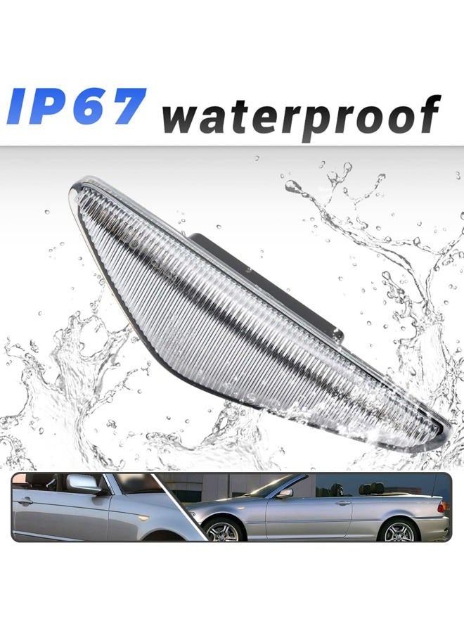 Mingrui test 2Pcs Dynamic Blink Amber LED Side Marker Light For BMW 3 Series E46 Coupe Convertible LCI 323Ci 325Ci 328Ci 330Ci 2004-2006 Fender Turn Signal lights Clear Lens - Image 4