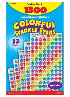 Trend Enterprises Inc. T46910 Colorful Sparkle Stars Supershapes Value Pack 1300/Pack  - Image 1