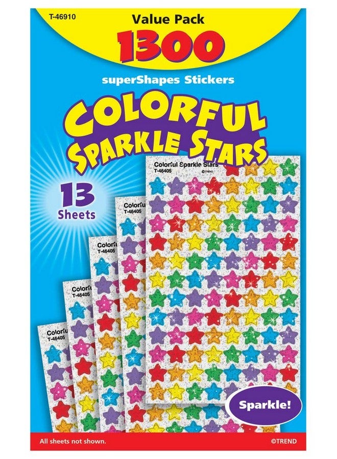 Trend Enterprises Inc. T46910 Colorful Sparkle Stars Supershapes Value Pack 1300/Pack - Image 1