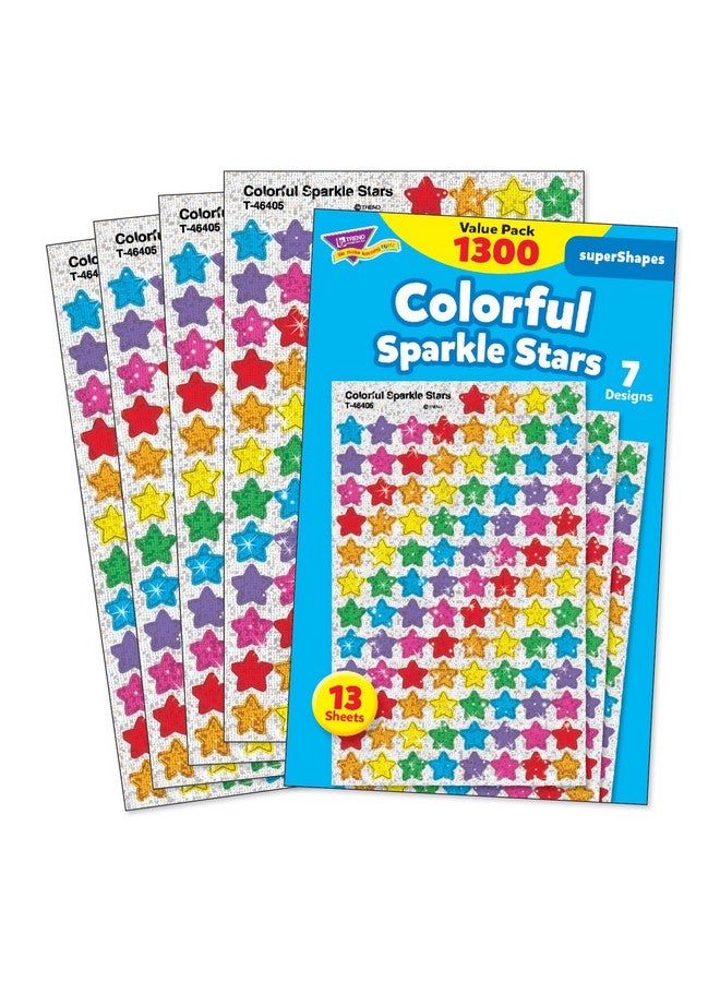 Trend Enterprises Inc. T46910 Colorful Sparkle Stars Supershapes Value Pack 1300/Pack - Image 2