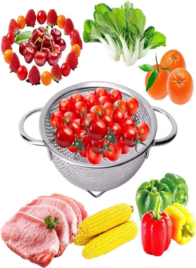 Falshruti Rice Bowl Stainless Steel Filter Colander Fruit Vegetable Washing Baskets Strainer Drainer with Handle Kitchen Tools - Image 2