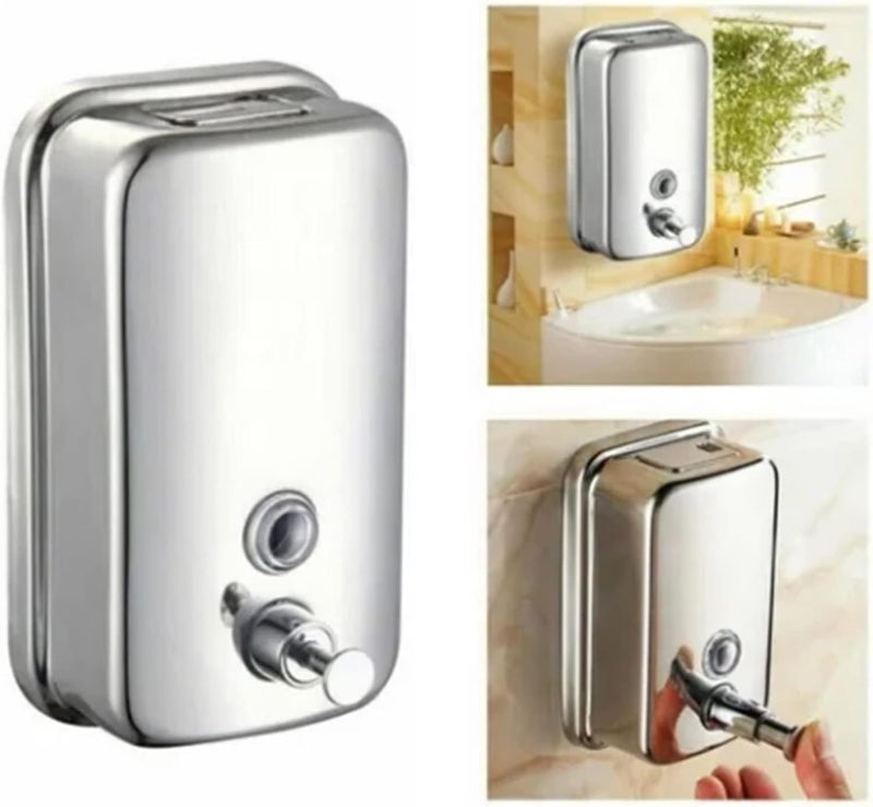 Stainless Steel 800ml Wall Mount Commercial Liquid, with Press Open Cover, Stylish, for Home and Business - Image 3