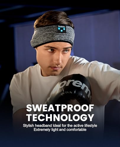 Perytong Sleep Headphones Wireless, Bluetooth Sports Headband Headphones with Ultra-Thin HD Stereo Speakers Perfect for Sleeping,Workout,Jogging,Yoga,Insomnia, Air Travel, Meditation (BlackGrey) - Image 3