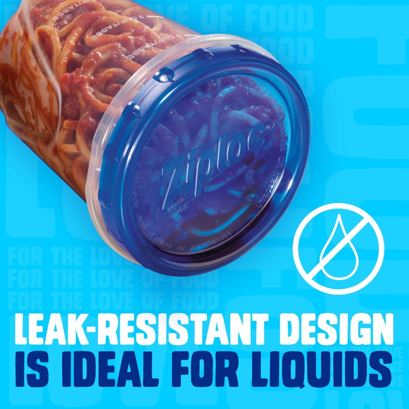 Ziploc Brand Twist n Loc Food Storage Containers, Leak Resistant Design, Medium Round, 6 count - Image 2