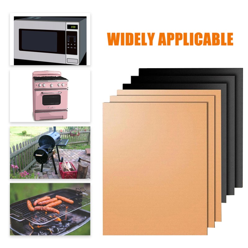 Non-Stick Grill Mat 5 Pcs Black - Heavy Duty PFOA-Free Material High Temperature Resistant up to 500℉ for Outdoor Bbq, Indoor Oven and Stove Top Use - Image 2