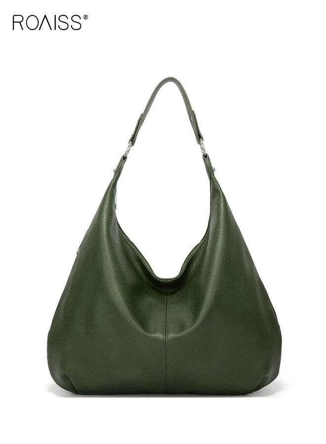 roaiss New Lychee Pattern Handbag for Women Large Capacity Commuting Tote Bag Trendy Shoulder Bag Fashionable Work Purse Spacious Daily Use Gift - Image 1