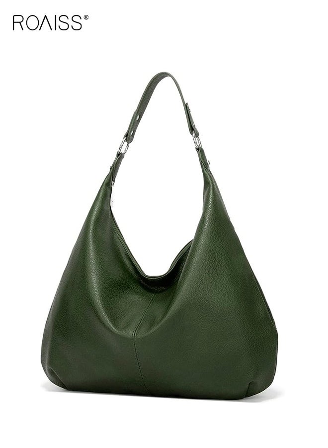 roaiss New Lychee Pattern Handbag for Women Large Capacity Commuting Tote Bag Trendy Shoulder Bag Fashionable Work Purse Spacious Daily Use Gift - Image 5