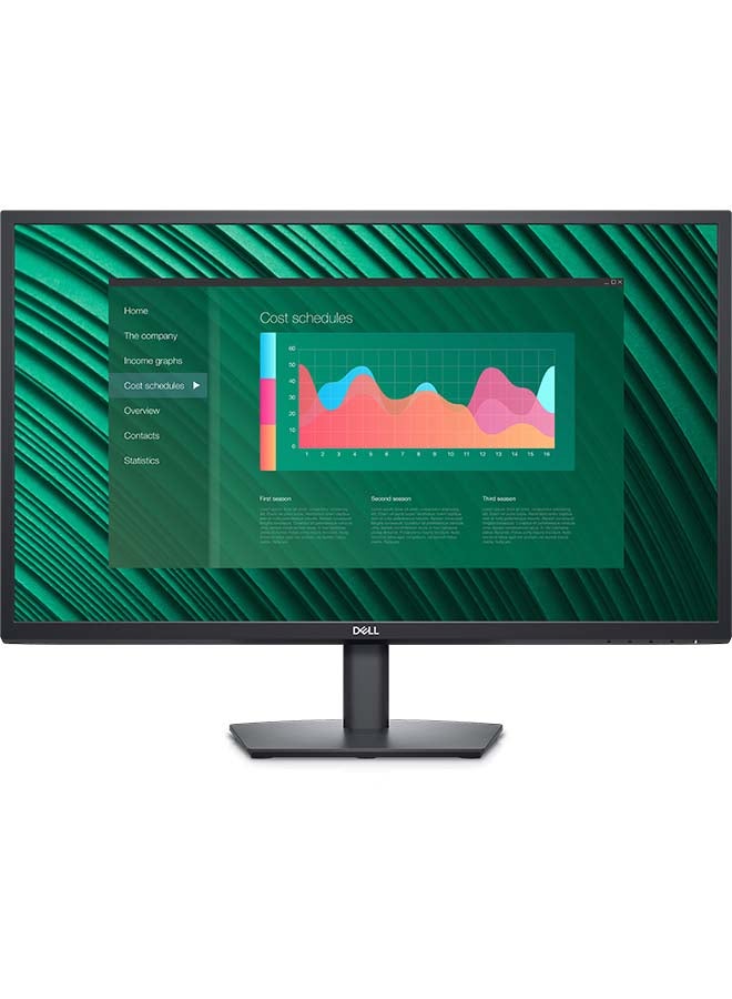 ديل شاشة E2723H مقاس 27 بوصة، بدقة Full HD (1080 بكسل) 1920 × 1080 عند 60 هرتز، معدل تحديث 8 مللي ثانية، نسبة عرض إلى ارتفاع 16:9، 16.7 مليون لون، طلاء شاشة مضاد للتوهج، VGA، DisplayPort 1.2 أسود - Image 1