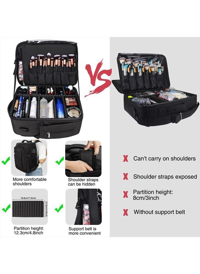 Relavel Makeup Backpack, Professional Makeup Case Extra Large Travel Train Case Makeup Bag for Women Cosmetic Organizer, Makeup Brush Storage Holder, Makeup Artist Kit  - Image 2