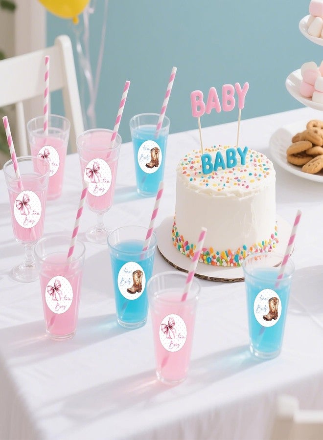 Ohmique 42Pcs Boots or Bows Gender Reveal Decorations Includes 2 Pcs Daddy Mommy to Be Tinplate Badge Pin and 40 Pcs Boots or Bows Gender Reveal Stickers, Team Boy Team Girl Stickers for Baby Shower Favors - Image 4