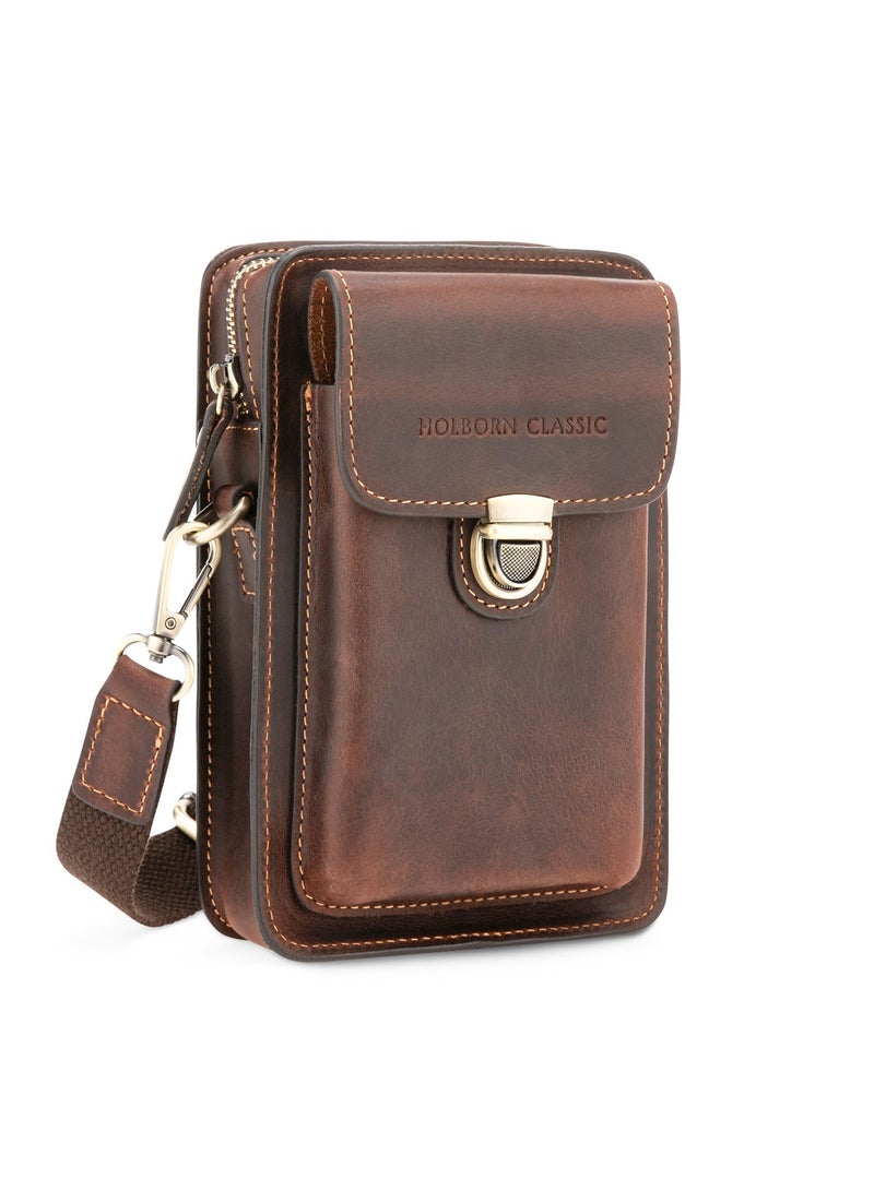 HOLBORN CLASSIC Mens TravelVault Leather Pouch - Genuine Leather Bag - Image 2