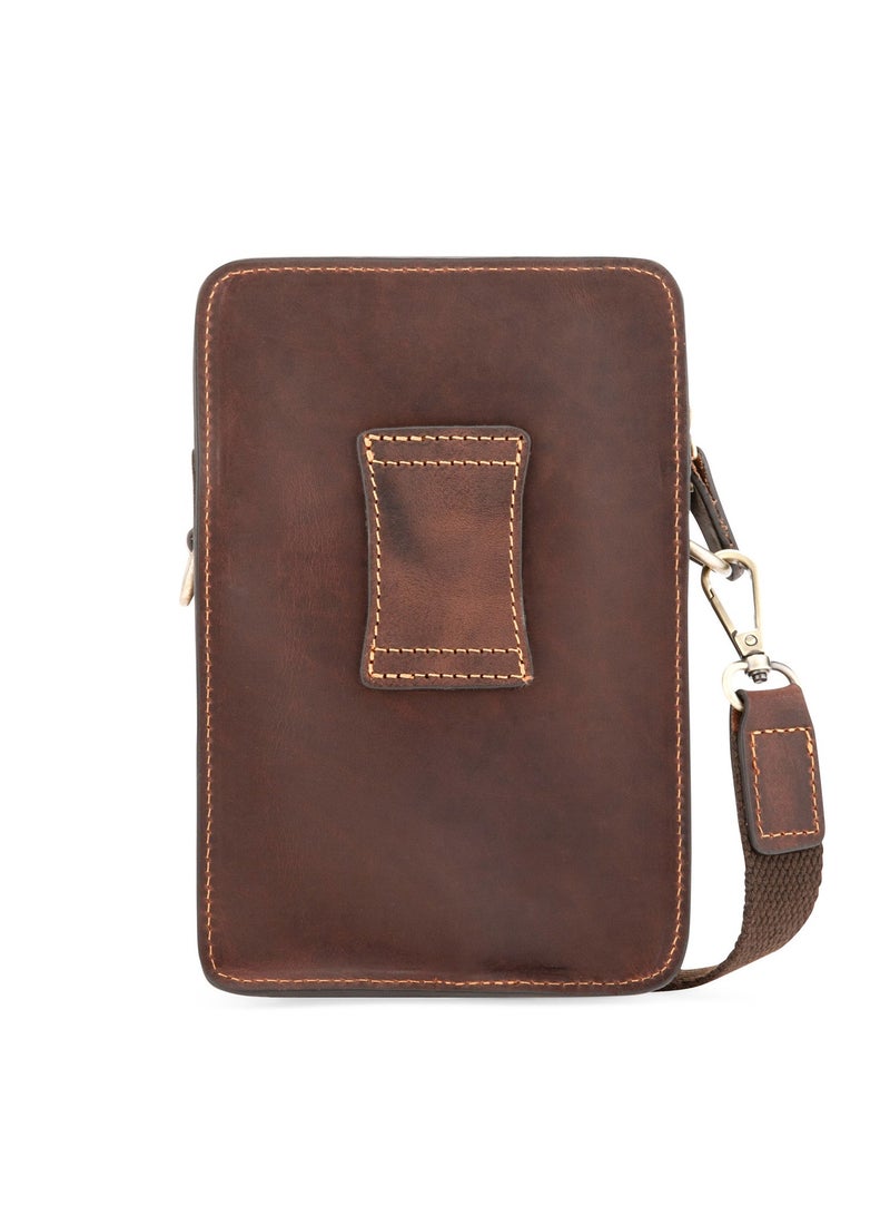 HOLBORN CLASSIC Mens TravelVault Leather Pouch - Genuine Leather Bag - Image 3