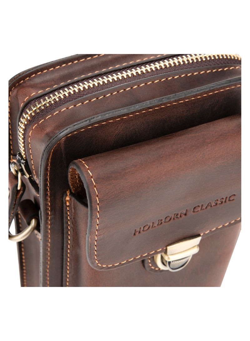 HOLBORN CLASSIC Mens TravelVault Leather Pouch - Genuine Leather Bag - Image 5