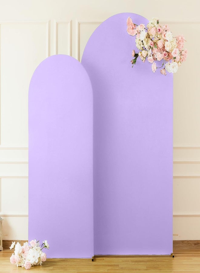 Suppromo Lavender Arch Cover 2 Set-7.2FT, 6FT Arch Backdrop Cover Spandex Fitted Wedding Arch Stand Covers for Birthday Party Baby Shower Girls Bridal Shower Wedding Banquet Photo Background Decorations - Image 4