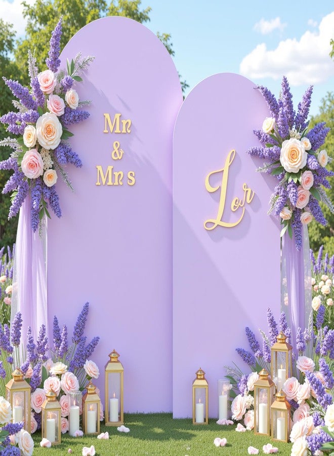 Suppromo Lavender Arch Cover 2 Set-7.2FT, 6FT Arch Backdrop Cover Spandex Fitted Wedding Arch Stand Covers for Birthday Party Baby Shower Girls Bridal Shower Wedding Banquet Photo Background Decorations - Image 3