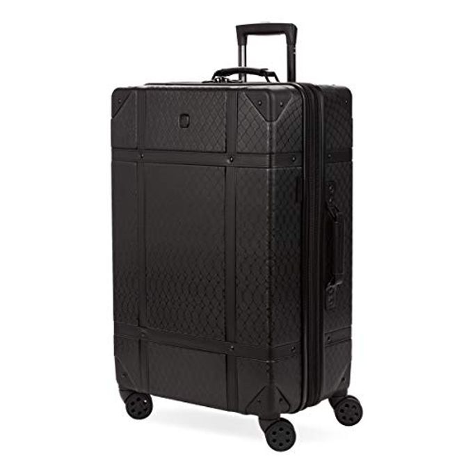 SWISSGEAR 7739 Hardside Luggage Trunk With Spinner Wheels, Black, Checked-Large 26-Inch - Image 4